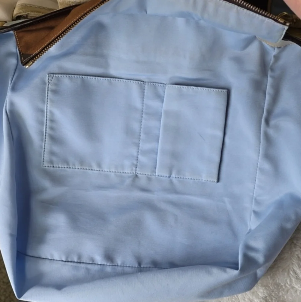 Coach Hamptons OP ART Scarf Print, Suede And Leather Tote CO6M - 10116 Vintage - Picture 11 of 13